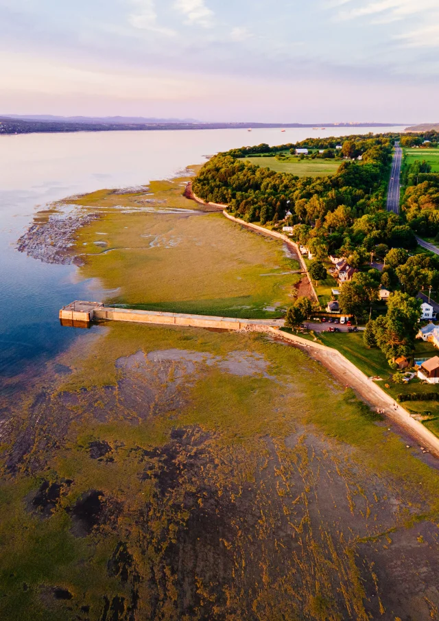 Vue aérienne du quai de Saint-Antoine-de Tilly