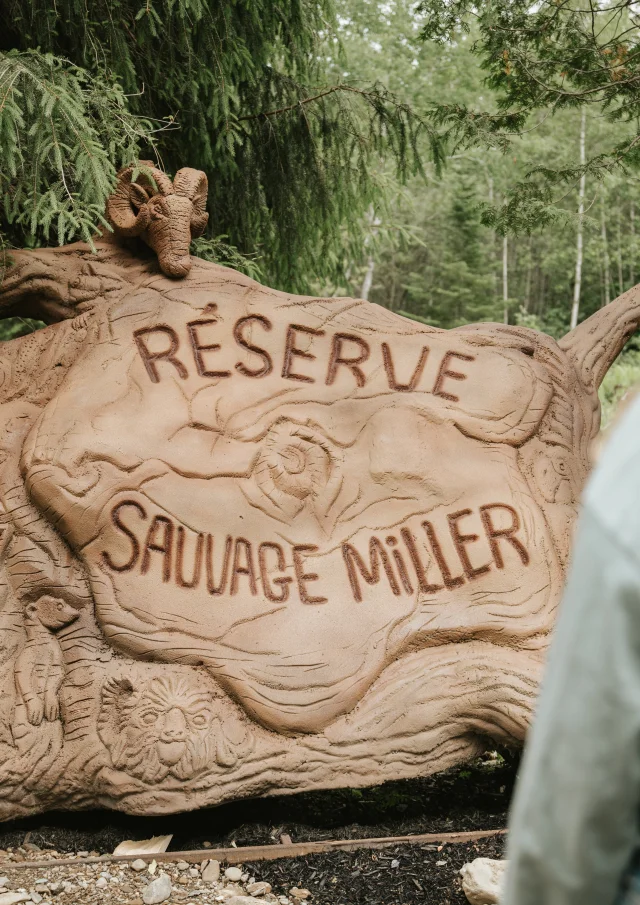 Entrée de la réserve sauvage du Miller Zoo à Frampton